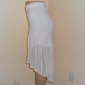 Miss Me S White Lace High Low Skirt